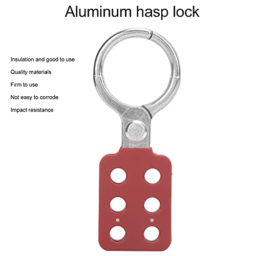 Image of 10pc Master Lockout Tagout Hasp 38mm / 1.5in, 6 Holes Interlock, Aluminum Insulation, Lockout Padlock Hasp Industrial Safety Tool for Flammable Areas, Red