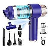 Kamozulo ハンディクリーナー 28000Pa 強力吸引力 超軽量 低噪音 LEDライト付き コードレス カークリーナー 多機能車用掃除機 パワフル 長時間稼働 USB充電式 乾湿両用 ミニ 小型 ハンディー掃除機 車内掃除/キーボード掃除/エアコン掃除/家具/家庭用/一人暮らしに最適（ブルー）