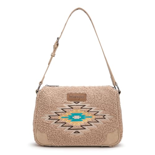 Wrangler Sherpa Aztec Hobo Shoulder Bag for Women Handbag Western Purses