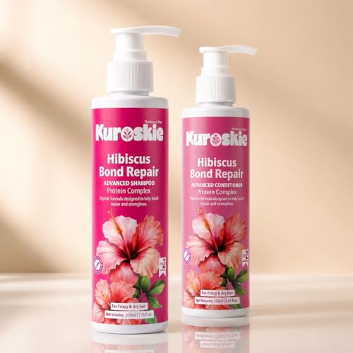 Image of Shampoo and Conditioner Combo for Dry, Frizzy and Damaged Hair, Nourishing Formula, Suitable for Men and Women, Daily Use (Hibiscus Bond Repair Combo)