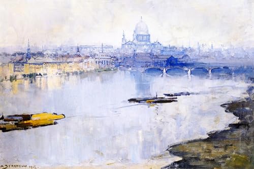 Impression d'art St.Paul's Arthur Streeton, toile décorative haut de gamme de 60x90cm