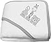 NOSBEBES® Sortie de bain brodé, peignoir, ensemble bebe Cape avec gant, 100% COTON idee cadeau naissance bébé Serviette à capuchon pour bébé, Serviette de Bain Bébé (BLANC GRIS GLO)