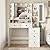Fameill White Makeup Vanity Desk with Mirror and Lights,Vanity Table with Power Strip and Lighted Mirror,Large Makeup Table with 5 Drawers Lots Storage,3 Lighting Modes,39.4inch(L)