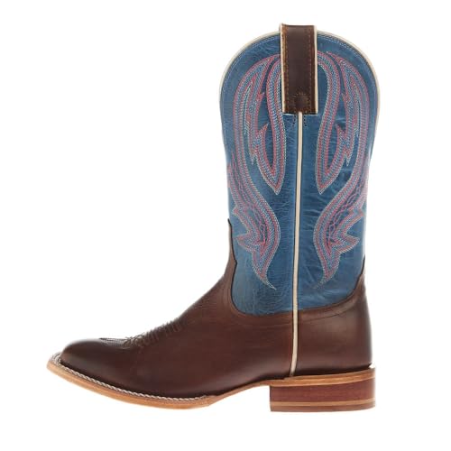 Tony Lama Womens Brown Cowhide 11In Blue Cowhide Top Boot2