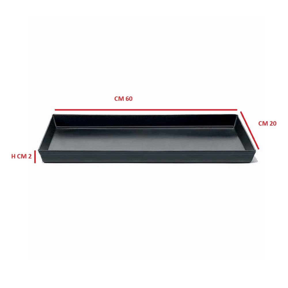 Set 2 Teglie rettangolari Professionale in Ferro Blu cm 60x20H2 Cottura Uniforme FORNO Croccante Senza Rivestimenti Chimici Spessore 0.8mm ristorante pizzeria panifici pasticcerie