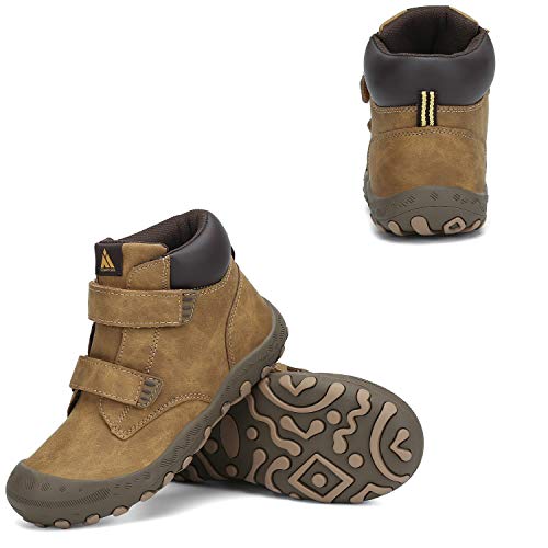 Mishansha Kids Outdoor Ankle Hiking Boots Non Slip Trekking Walking Shoes With Hook And Loop, C-Brown 12 Little Kid #TOP6