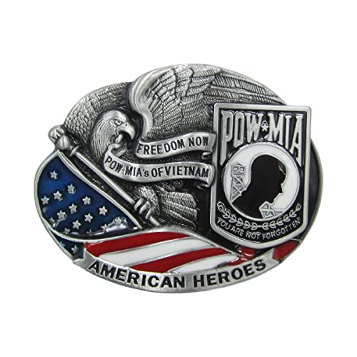 K's Novelties Belt Buckle American Hero POW*MIA BU264