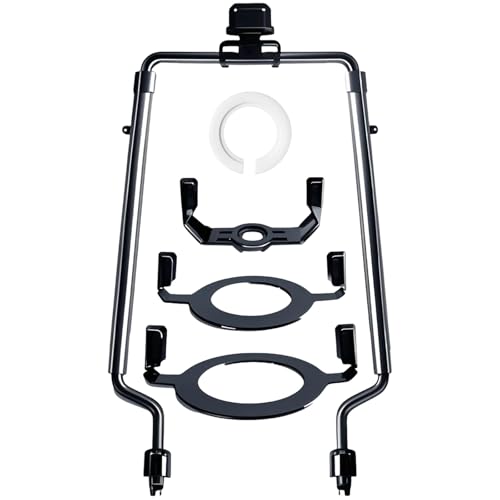 Image of Lamp Shade Harp Holder for Spider Lampshade,7 /8 /9 /10 Inch Height Adjustable,3 /8 inch Standard Saddle,E14 /E26 /E27 Light Base UNO Fitter Adapter Converter,Lamp Kit and Parts,Lamp Harp (Black)