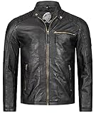 blouson motard cuir retourné Coupe. Coupe régulière  : la forme droite indique une coupe classique qui se situe entre la coupe slim ajustée et la coupe ample plus lâche.