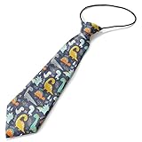 KAWAMOUSE Toddler Size (Cute Funny Kids Dinosaurs) Pre-Tied Adjustable Novelty Necktie, Fashion Conversational Neck Strap Ties for Boys and Children, for Wedding Parties Events