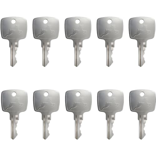 Original Equipment Keys AR51481 Compatible with John Deere Equipment Tractor Loader Excavators Lawn Tractor Dozers Fits JD Backhoe 310D Part Numbers AT145929 10 Pcs