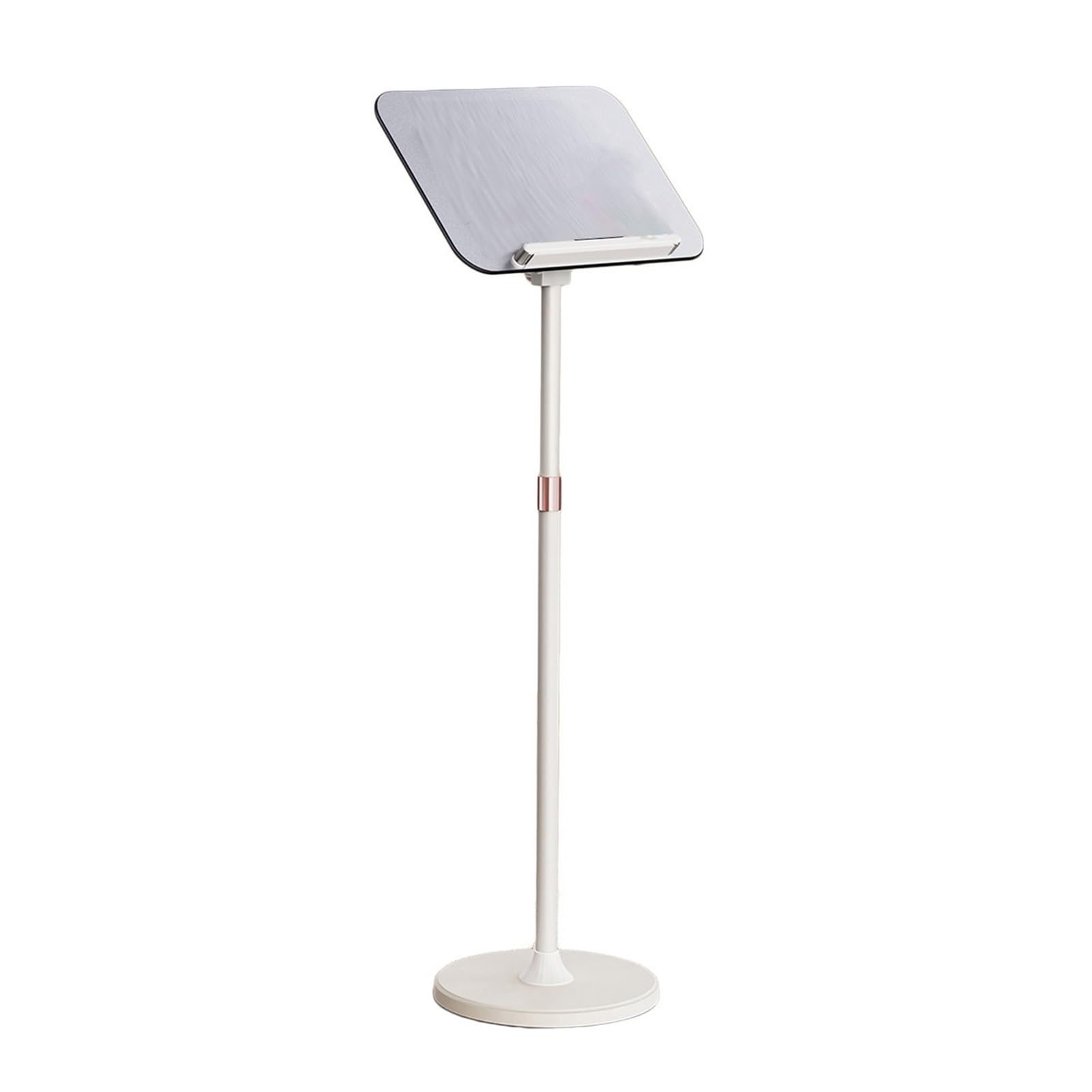 Stojący Na Podłodze Regał Do Czytania, Składany Stojak Tablet I Telefon Z Klipsami Stron, Regulowana Wysokość, Książki Kucharskie Nuty(White,H74-100CM)