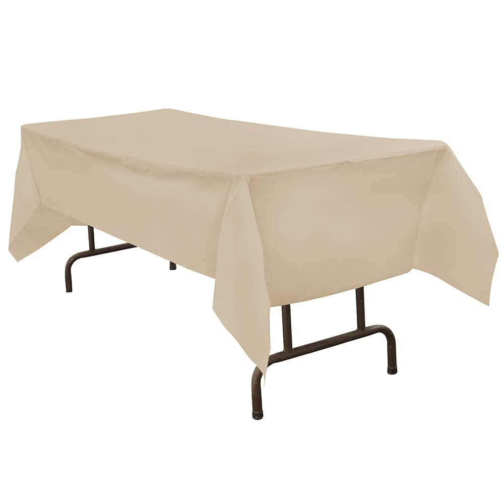 JAM Paper Rectangular Plastic Table Cover - 54 x 108 Inches - Ivory - 1 Tablecloth/Pack