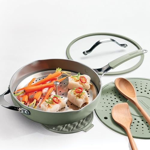 Image of Tramontina Vue All-in-One Plus Pan Set, 5-Qt Ceramic Non Stick Cooking Pan