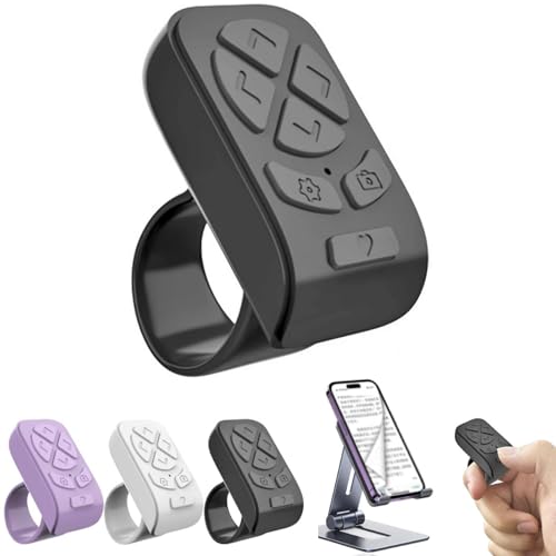 Anillo de desplazamiento remoto para Tiktok, girador de páginas para aplicación Kindle, anillo giratorio de página inalámbrico para lectura de libros electrónicos, toma de fotos, grabación de video,