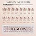 BTArtboxnails X-coat Tips Cat Eye Nails - French Tip Press On Nails, Medium Almond Soft Gel Nail Tips, Soak Off Acrylic Fake Nail Extensions