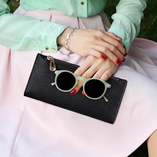 Ultra Slim Wallet for Women Bifold Leather RFID Blocking Credit Card Holder Ladies Womens Wallet with Zip Pocket - Image 7