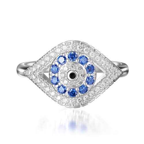 Bague mauvais œil femme chevalière argent 925 oxyde de zirconium