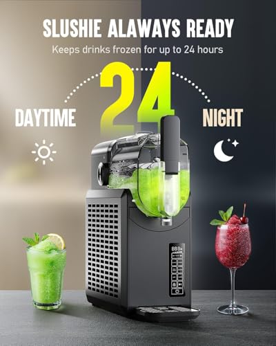 Image of Slushie Machine No Ice Needed 88oz, Slushy Machine for Home with LED Display and 5 Preset Modes, Auto-Clean, Frozen Drink Maker Perfect for Margarita,Frappes, Cocktail Smoothie, Milkshake and More