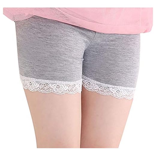 Barn flickor korta leggings underkläder shorts under kjol med spetstrimning