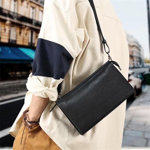 Bolso de hombro para hombre compacto de piel con correa ajustable 2
