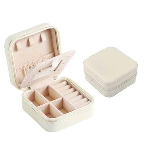 YAZWUR Joyero Personalizado de Viaje, Joyero Pequeño con Espejo, Joyero de Viaje Mujer, Jewelry Box, Regalo de Cumpleaños para Mujer, Ideal para el Cumpleaños de la Madre