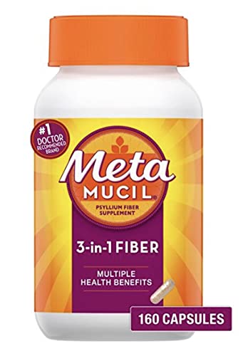 Metamucil - Fiber Supplement - Capsule - 160 per Bottle - 0.52 Gram Strength - Potassium / Psyllium Husk Metamucil - Fiber Supplement - Capsule - 160 per Bottle - 0.52 Gram Strength - Potassium / Psyllium Husk