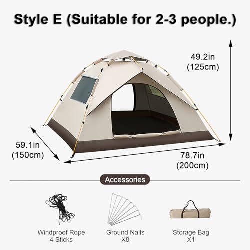 Carpa portátil para camping impermeable con puertas y ventanas miniatura 2