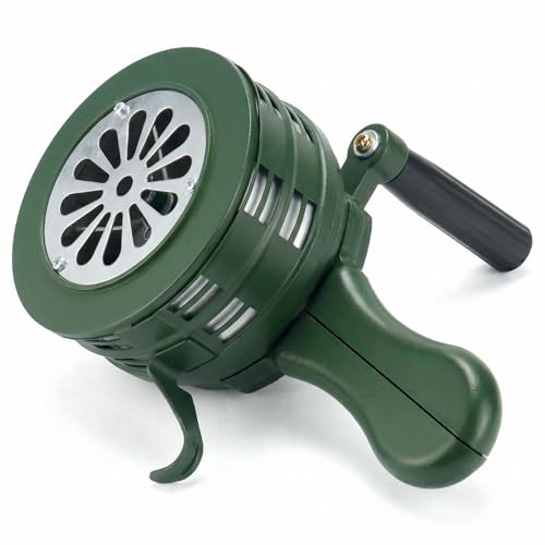 QWORK® Sirena de manivela, Sirena de Mano de Guardacostas, megáfono de Alarma de aleación de Aluminio de 110 dB para fábricas, escuelas y Lugares públicos