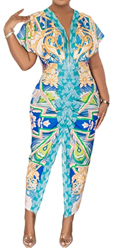 Image of Womens Sexy Cap Sleeeve Deep V Neck Ruffles Printed Bodycon Split Party Clubwear Dress