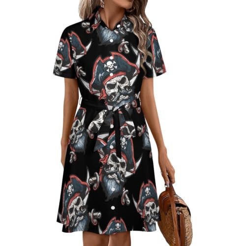 Robe midi d'été style pirate chic idéale pour vos terrasses ensoleillées et soirées
