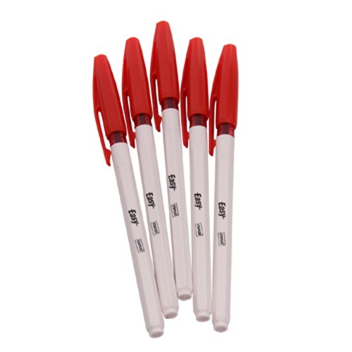 Cello EASY Fine Tip Ball Pen, Red, 5 pcs/pack 10 packs Amazon.in Office Products