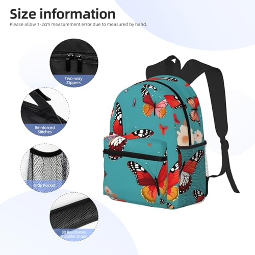 Mochila cómoda Hen Flying Butterflies ligera y resistente al agua que alivia tu espalda 5