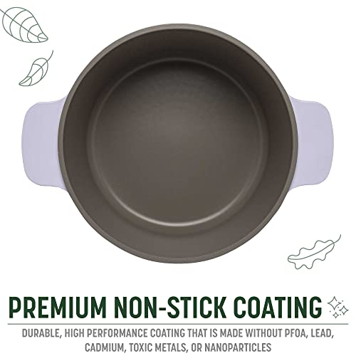 Image of Goodful All-In-One Pot, Multilayer Nonstick, High Performance Cast Dutch Oven With Matching Lid, Roasting Rack And Turner, Made Without PFOA, Dishwasher Safe Cookware, 4.7-Quart, Lilac Frost