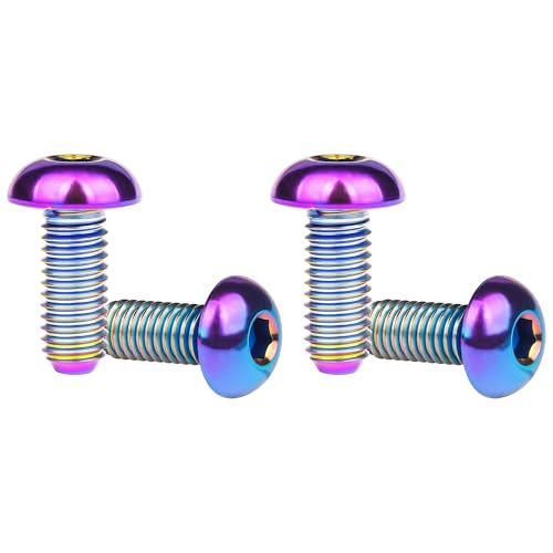 Image of Titanium Bolt M3 8 10 12 15mm Allen Key Head Screws for Bicycle Pack of 4 (Rainbow, M3x12mm)