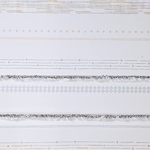 Image of INK+IVY NEA 100% Cotton Shower Curtain Boho Tassels, Multi-Color Stripe Print Machine Washable, Modern Home Bathroom Decor Bathtub Privacy Screen, 72 inch x 72 inch, Off White /Gray