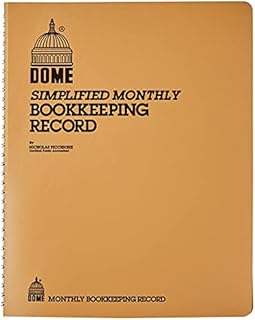 Dome 612 Bookkeeping Record, Tan Vinyl Cover, 128 Pages, 8 1/2 x 11 Pages