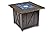 Endless Summer 30 Inch Square 30,000 BTU Liquid Propane Gas Outdoor Fire Pit Table w/Push Button Ignition, Blue Fire Glass, & Steel Fire Bowl, Bronze
