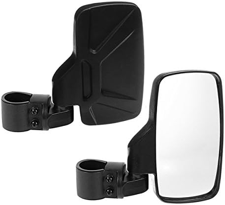 SPAUTO UTV Side Mirrors For 1.6" - 2" Roll Cage Bar, UTV Mirrors Compatible with Kawasaki Mule Yamaha Rhino YZX Pioneer Polaris Shatter-Proof Tempered Glass(Fits Driver and Passenger Side)