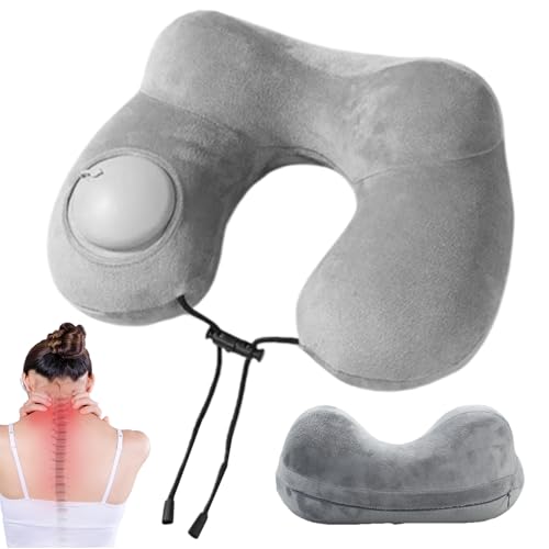 Almohada Cervical – Almohada de viaje de espuma con memoria de forma, inflable en forma de U para viajar, dormir, siesta, dormitorio, conducción, desplazamiento, descanso adecuado,