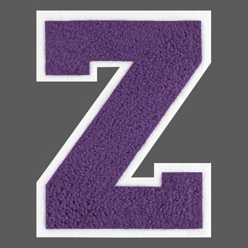FANCIBAND 4.5 Inch Chenille Varsity Letter Patches Purple Iron On Letters