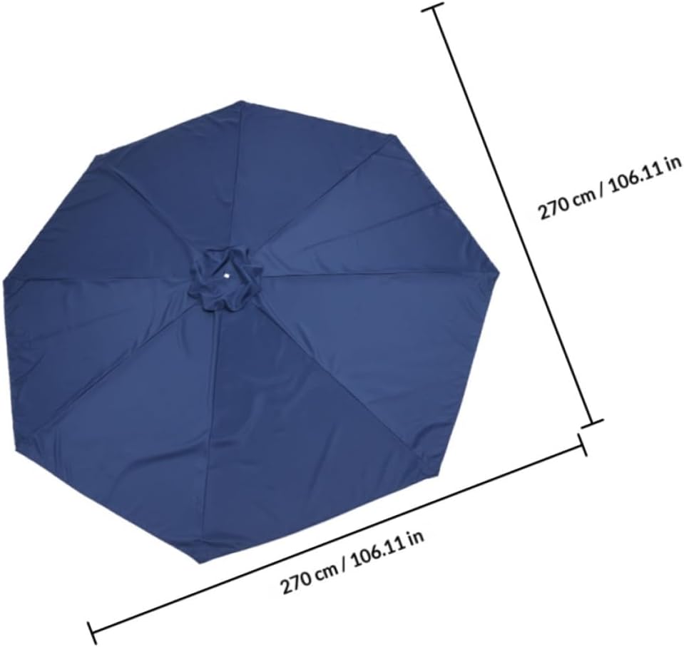 Replacement Canopy Umbrella Fabric 2.7m 8-rib Garden Patio Umbrella Cover Sunshade Waterproof Outdoor Yard Cloth Replacement