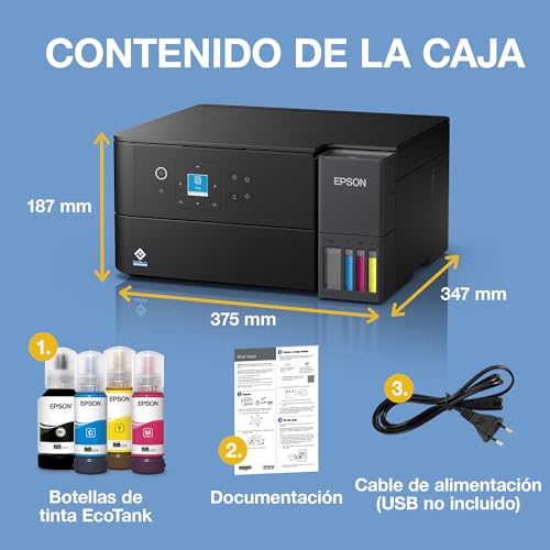 Miniatura 2 de Epson EcoTank ET-2955 Impresora de Depósito de Tinta | para Uso Intensivo en Hogar | Wi-Fi | A4 | Imprimir, Copiar, Escanear | Pantalla LCD 3,7cm | Imprime a Doble Cara | Tinta Incluida para 3 Años