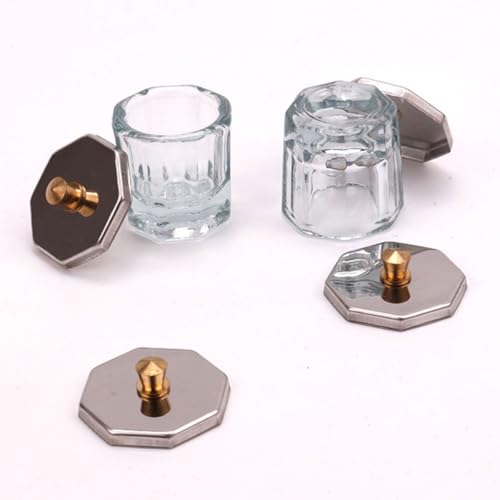Set 4 piezas cuencos de vidrio para polvo de uñas miniatura 3