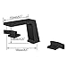 BULUXE Waterfall Widespread Bathroom Sink Faucet in Matte Black, Contemporary 3 Hole Double-Handle Bathroom Sink Faucet Solid Brass(Matte Black)