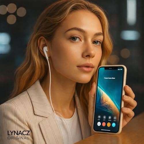 Image of Original Type-C Wired Earphones Compatible with iPhone 15, 16, 17 Featuring Rich Stereo Sound, HD Voice Microphone, in-Line Media Controls and Lightweight Comfortable Design (White) (Off White)
