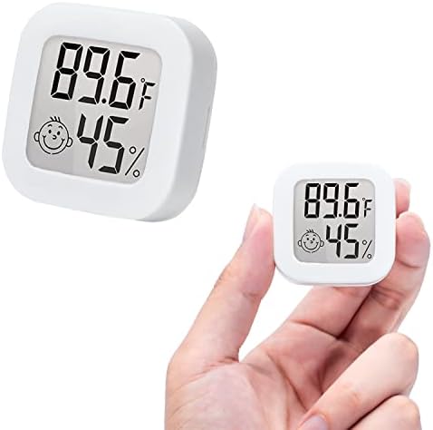 Humidity Gauge,Humidity Sensor Indoor Thermometer Hygrometer Humidity Meter Temperature and Humidity Monitor with LCD Display Fahrenheit (℉) (White-1PCS)