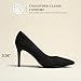 DREAM PAIRS Women's High Heels Pump Closed Pointed Toe Slip On Stiletto Dress Shoes Fashion Wedding Bridal Work Office Comfortable Pumps Shoes,Size 9.5,Black-Suede,SDPU25095W