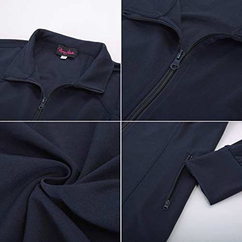 Hanna Nikole Women's Plus Size Workout Yoga Jacket Full Zip Running Track Jacket Navy Blue 20W #TOP5