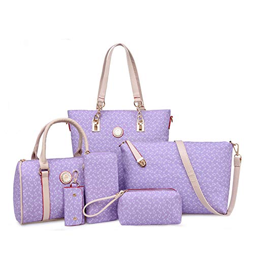 Set de 6 bolsos de mujer en cuero PU clásico miniatura 1